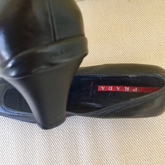 Prada black leather shoe size 10 made in Italy - Picture 5 of 8